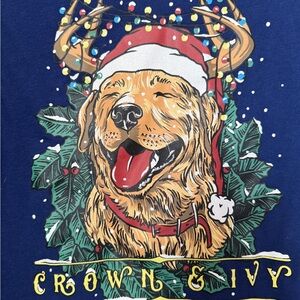 Crown & Ivy Christmas Golden Retriever Graphic long sleeve tshirt